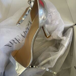 Silver High Heel Sandals
